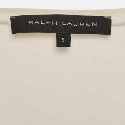 Pre Owned Ralph Lauren White Silk Panel Detail Sleeveless Top S