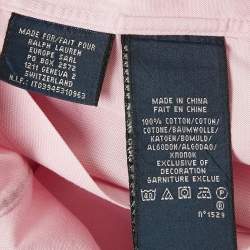 Ralph Lauren Pink Cotton Button Front Super Slim Fit L