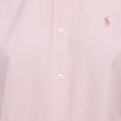 Ralph Lauren Pink Cotton Button Front Super Slim Fit L