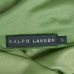 Ralph Lauren Green Jersey One Shoulder Asymmetric Midi Dress S