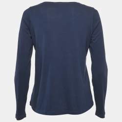 Ralph Lauren Navy Blue Logo Embellished Detail Cotton Knit Long Sleeve t-Shirt XL