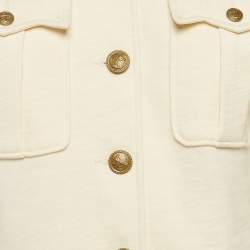 Pre Owned Denim & Supply Ralph Lauren Cream Gold Trim Cotton Military Style Jacket M