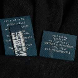 Pre Owned Ralph Lauren Black Cotton Embellished Logo Polo Dress S