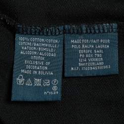 Pre Owned Ralph Lauren Black Cotton Embellished Logo Polo Dress S