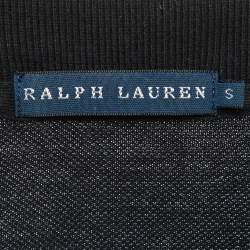 Pre Owned Ralph Lauren Black Cotton Embellished Logo Polo Dress S