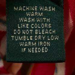 Pre Owned Lauren Ralph Lauren Pink/Multicolor Stripe Print Cotton Wrap Top S