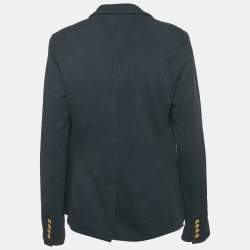 Pre Owned Ralph Lauren Navy Blue Embroidered Cotton Single-Breasted Blazer L