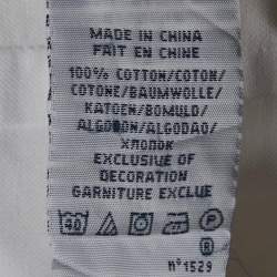 Pre Owned Ralph Lauren White Logo Embroidery Cotton Button Front Shirt M