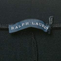 Pre Owned Ralph Lauren Black Embroidered Hem Jersey Leggings M