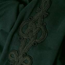 Pre Owned Ralph Lauren Black Embroidered Hem Jersey Leggings M