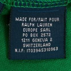 Pre Owned تي شيرت بولو رالف لورين تطريز شعار برتقالي قطن سكينى مقاس صغير جدًا - إكس سمول