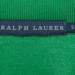 Pre Owned تي شيرت بولو رالف لورين تطريز شعار برتقالي قطن سكينى مقاس صغير جدًا - إكس سمول