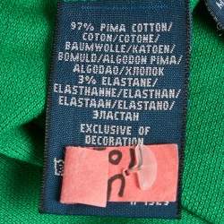 Pre Owned تي شيرت بولو رالف لورين تطريز شعار برتقالي قطن سكينى مقاس صغير جدًا - إكس سمول