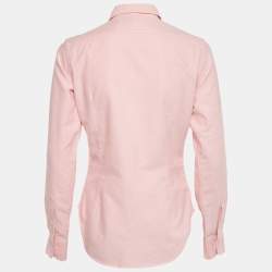 Pre Owned Ralph Lauren Sport Pink Cotton Button Front Shirt S