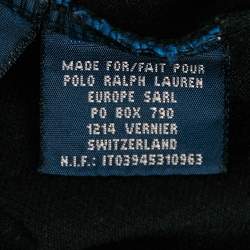 Pre Owned Ralph Lauren Black Beaded Logo Pique Polo T-Shirt M