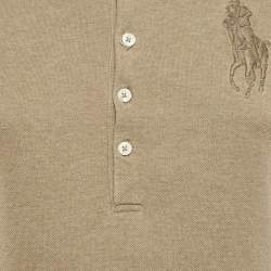 Pre Owned Ralph Lauren Green Cotton Pique Skinny Polo T-Shirt M
