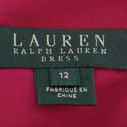 Pre Owned Ralph Lauren Pink Multicolor Paisley Print Midi Dress L