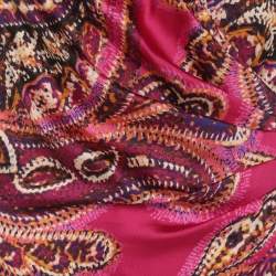 Pre Owned Ralph Lauren Pink Multicolor Paisley Print Midi Dress L