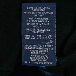 Pre Owned Ralph Lauren Black Embroidered Pony Cotton Rolled Up Sleeve Polo T-Shirt S