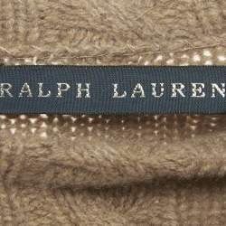 Pre Owned Ralph Lauren Taupe Cable Knit Poncho M/L