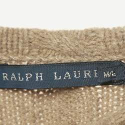Pre Owned Ralph Lauren Taupe Cable Knit Poncho M/L