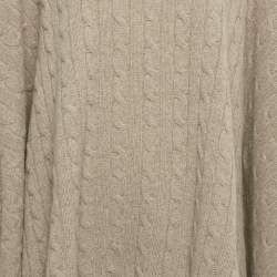 Pre Owned Ralph Lauren Taupe Cable Knit Poncho M/L