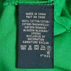 Pre Owned Ralph Lauren Green Logo Embroidered Cotton Skinny Polo T-Shirt S