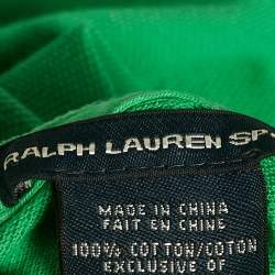Pre Owned Ralph Lauren Sports Green Logo Embroidered Cotton Polo T-Shirt Dress S