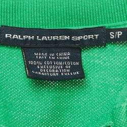 Pre Owned Ralph Lauren Sports Green Logo Embroidered Cotton Polo T-Shirt Dress S