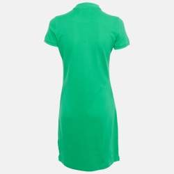 Pre Owned Ralph Lauren Sports Green Logo Embroidered Cotton Polo T-Shirt Dress S