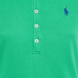 Pre Owned Ralph Lauren Sports Green Logo Embroidered Cotton Polo T-Shirt Dress S