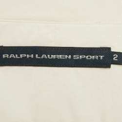 Pre Owned Ralph Lauren Sports White Logo Embroidered Cotton Tailored Shirt S