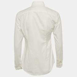 Pre Owned Ralph Lauren White Logo Embroidered Cotton Slim Fit Shirt S