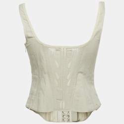 Pre Owned قميص كورسيه برباط قماش قنب من رالف لورين مقاس صغير - سمول