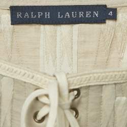 Pre Owned قميص كورسيه برباط قماش قنب من رالف لورين مقاس صغير - سمول