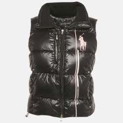 Pre Owned Ralph Lauren Black Printed Synthetic Down Vest M