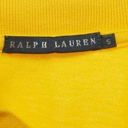Pre Owned Ralph Lauren White Suede Trim Cotton Pique Polo T-Shirt S