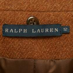 Pre Owned جاكيت بليزر رالف لورين صوف بني مقاس كبير