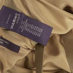 Pre Owned Ralph Lauren Gold Silk One Shoulder Asymmetric Detail Mackenzie Top M