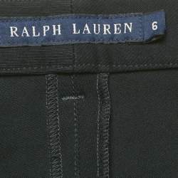 Pre Owned Ralph Lauren Blue Cotton Drill Suede Trim Breeches M