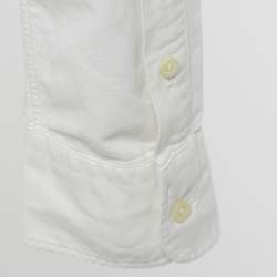 Pre Owned Ralph Lauren White Logo Embroidered Cotton Shirt L