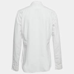 Pre Owned Ralph Lauren White Logo Embroidered Cotton Shirt L