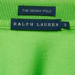 Pre Owned Ralph Lauren Green Logo Cotton The Skinny Polo T-Shirt S