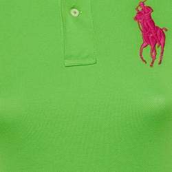 Pre Owned Ralph Lauren Green Logo Cotton The Skinny Polo T-Shirt S
