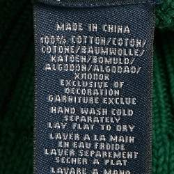 Pre Owned Ralph Lauren Green Logo Embroidered Cable Knit Sweater M
