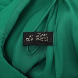Pre Owned Ralph Lauren Green Chiffon Fishtail Midi Skirt S