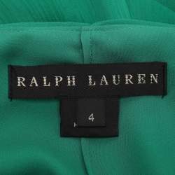Pre Owned Ralph Lauren Green Chiffon Fishtail Midi Skirt S