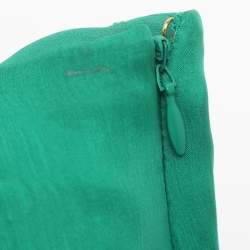 Pre Owned Ralph Lauren Green Chiffon Fishtail Midi Skirt S