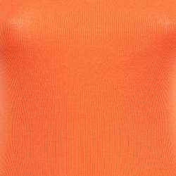 Pre Owned Ralph Lauren Orange Rib Knit Tank Top S