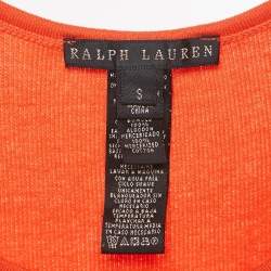 Pre Owned Ralph Lauren Orange Rib Knit Tank Top S